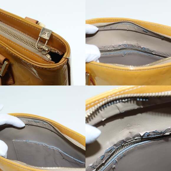 LOUIS VUITTON Monogram Vernis Houston Hand Bag Beige M91004 - Picture 11 of 13